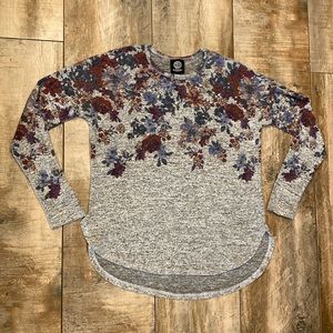 Bobeau Petite Floral Knit Top Petite Small